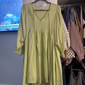 Entro Lime Green Textured Dress